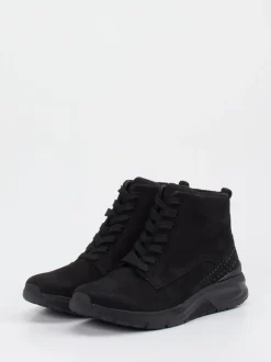 Gabor Comfort – Schnür-Boots aus Nubukleder Schwarz