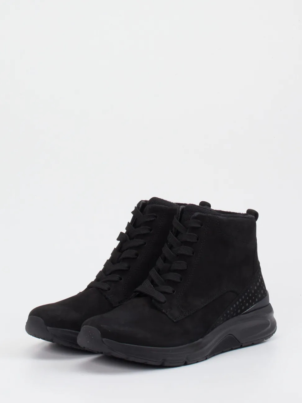 Gabor Comfort – Schnür-Boots aus Nubukleder Schwarz