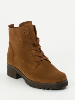 Gabor Comfort – Schnürboots aus Veloursleder braun