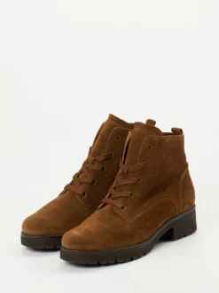 Gabor Comfort – Schnürboots aus Veloursleder braun