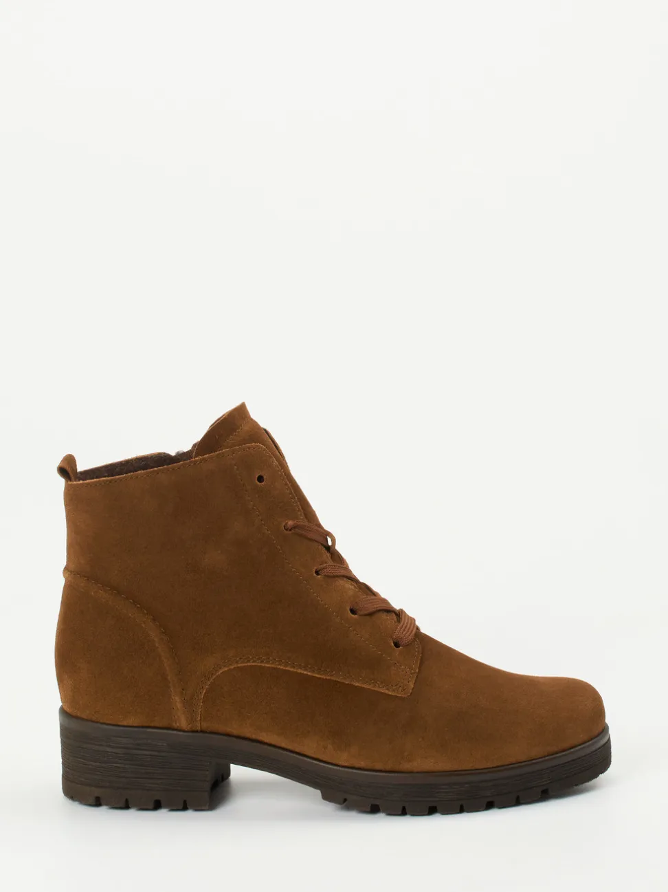 Gabor Comfort – Schnürboots aus Veloursleder braun