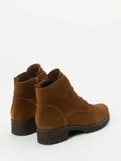 Gabor Comfort – Schnürboots aus Veloursleder braun