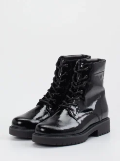 Gabor Comfort – Schnürboots aus Lackleder schwarz