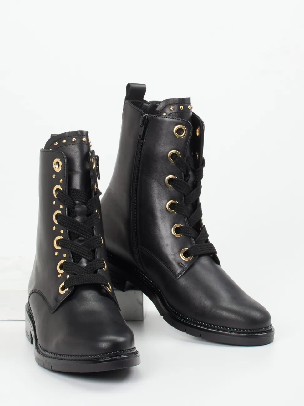 Gabor Comfort – Schnürboots aus Kalbleder Schwarz
