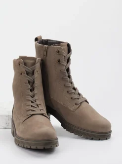 Gabor Comfort – Schnürboots aus Nubukleder in Taupe