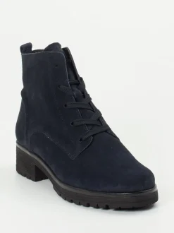 Gabor Comfort – Schnürboots aus Veloursleder Dunkelblau