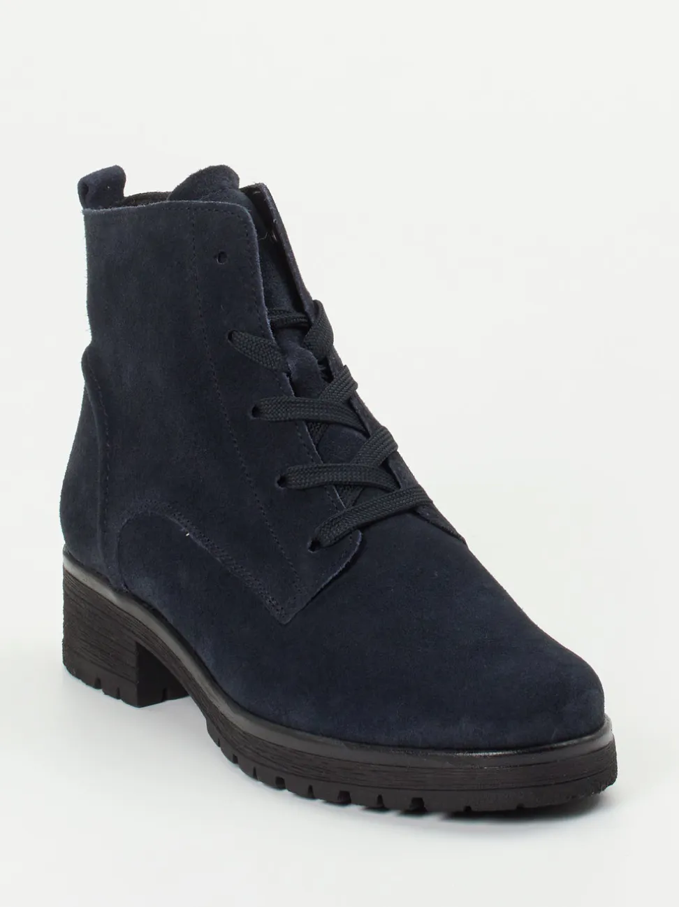 Gabor Comfort – Schnürboots aus Veloursleder Dunkelblau