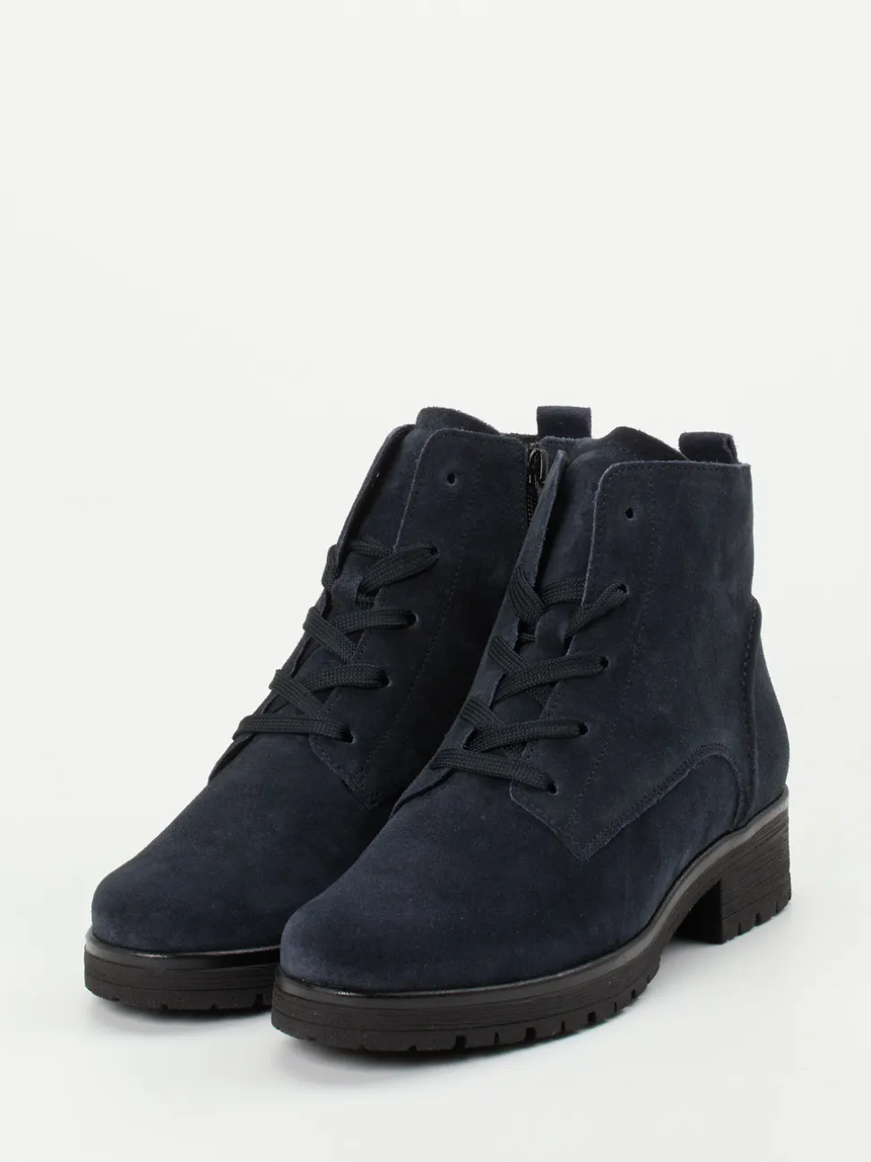 Gabor Comfort – Schnürboots aus Veloursleder Dunkelblau
