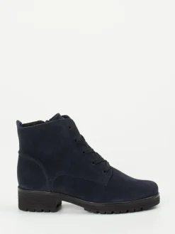 Gabor Comfort – Schnürboots aus Veloursleder Dunkelblau