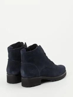 Gabor Comfort – Schnürboots aus Veloursleder Dunkelblau