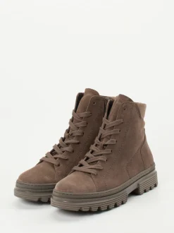 Gabor Comfort – Schnürboots aus Veloursleder Braun
