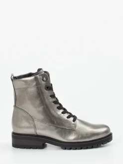Gabor Comfort – Schnürboots aus Lackleder in Grau