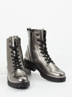 Gabor Comfort – Schnürboots aus Lackleder in Grau