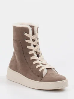 Gabor Comfort – Schnürboots aus Nubukleder in Taupe