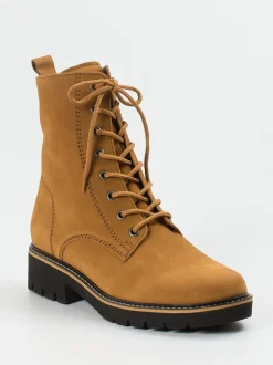 Gabor Comfort – Schnürboots aus Nubukleder cognacbraun