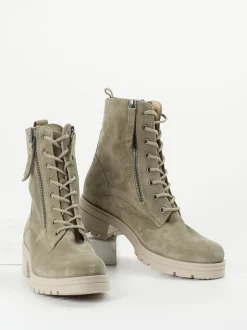 Gabor Comfort – Schnürboots aus Veloursleder Taupe