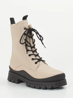 Gabor Comfort – Schnürboots aus Kalbleder beigegrau