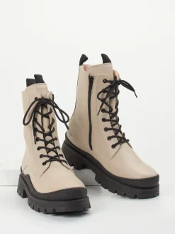 Gabor Comfort – Schnürboots aus Kalbleder beigegrau