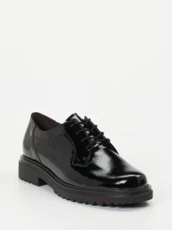 Gabor Comfort – Schnürschuh aus Lackleder schwarz