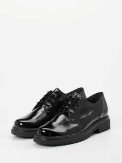 Gabor Comfort – Schnürschuh aus Lackleder schwarz