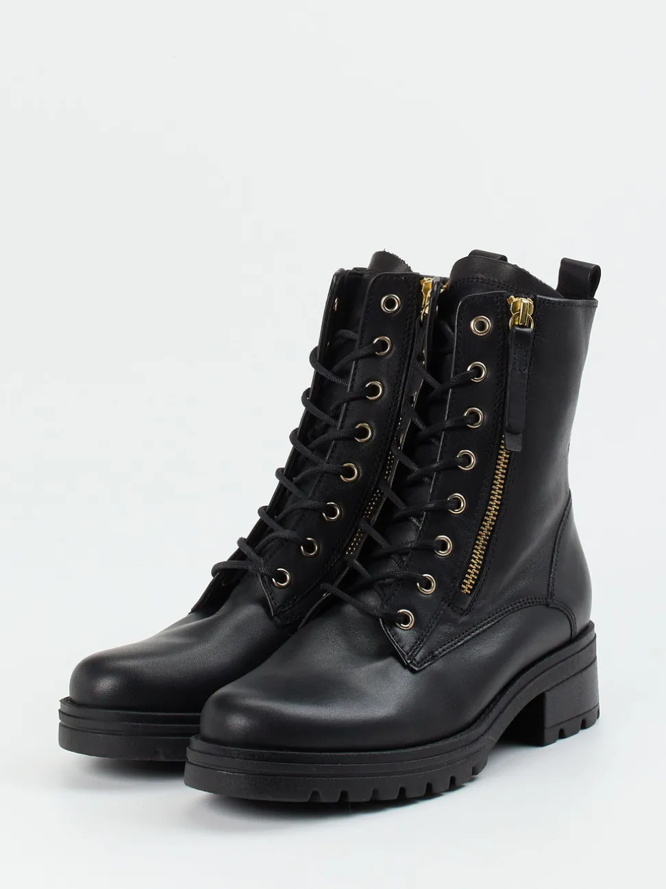 Gabor Comfort – Schnürstiefelette aus Kalbleder schwarz