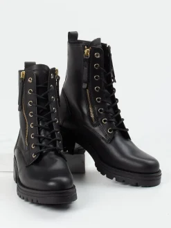 Gabor Comfort – Schnürstiefelette aus Kalbleder schwarz
