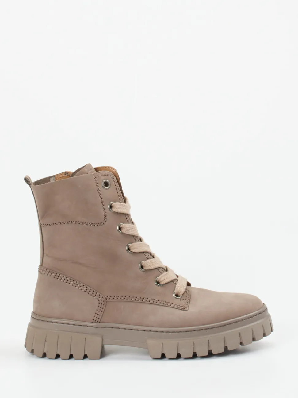 Gabor Comfort – Schnürstiefelette aus Nubukleder Taupe