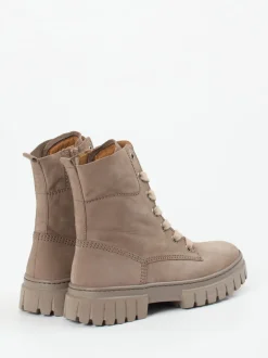 Gabor Comfort – Schnürstiefelette aus Nubukleder Taupe