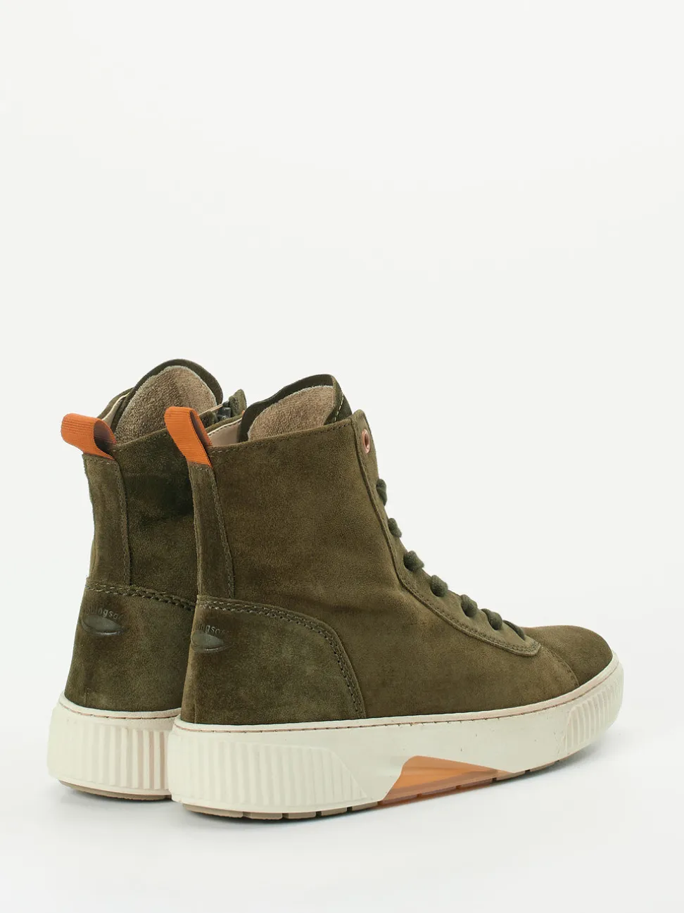 Gabor Comfort – Schnürstiefelette aus Veloursleder Olivgrün