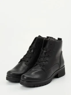 Gabor Comfort – Schnürstiefelette aus Kalbleder Schwarz