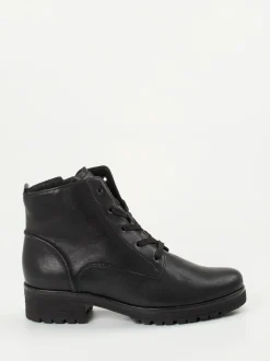 Gabor Comfort – Schnürstiefelette aus Kalbleder Schwarz