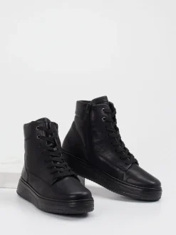 Gabor Comfort – Schnürstiefelette aus Kalbleder schwarz