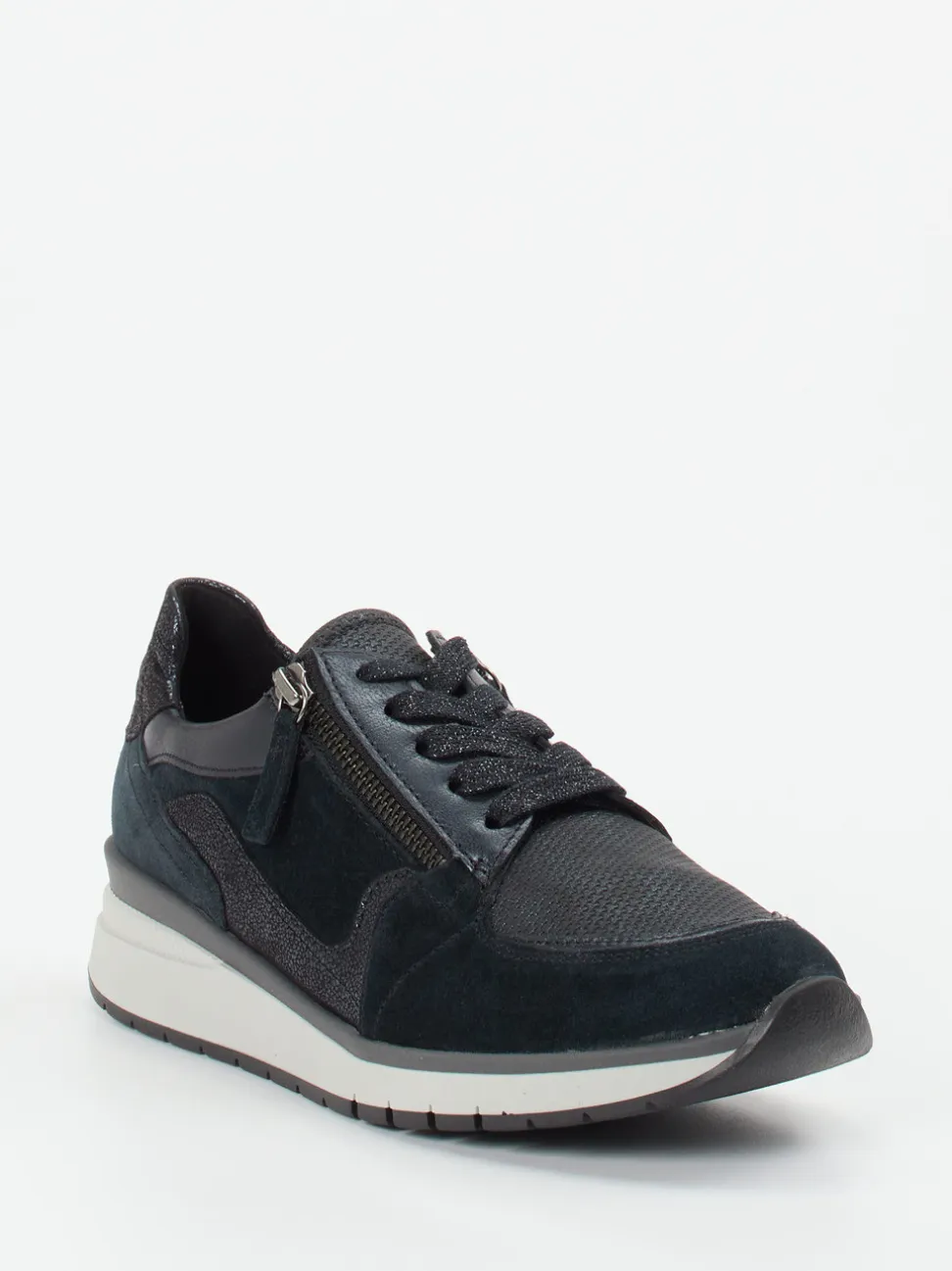Gabor Comfort – Sneaker aus Veloursleder Schwarz