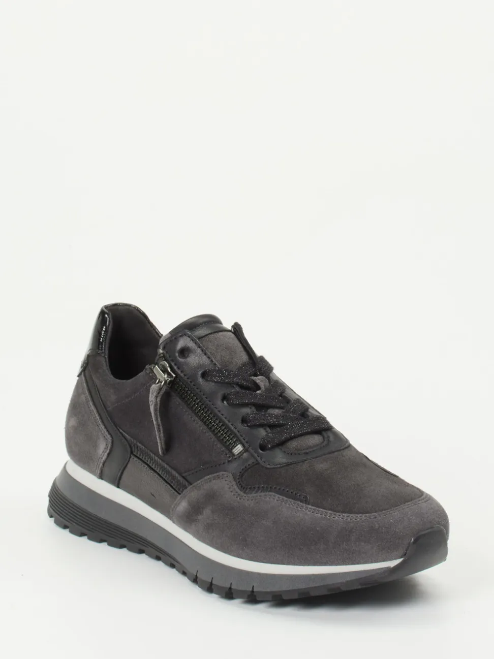 Gabor Comfort – Sneaker aus Veloursleder anthrazit