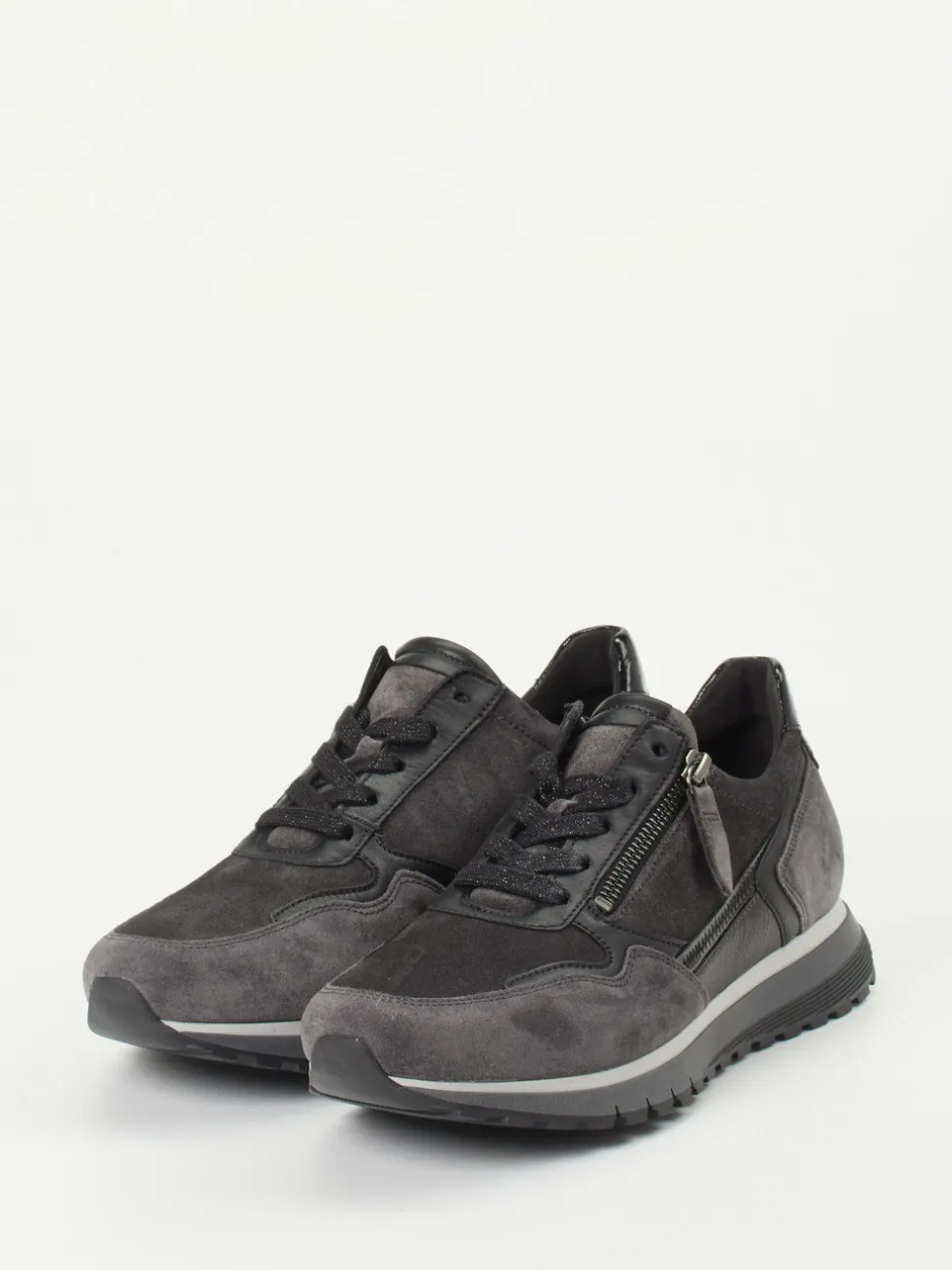 Gabor Comfort – Sneaker aus Veloursleder anthrazit