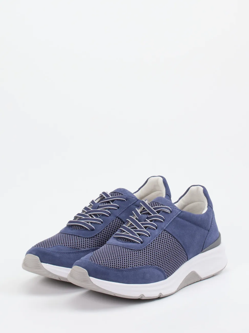 Gabor Comfort – Sneaker aus Veloursleder und Mesh blau