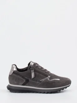 Gabor Comfort – Sneaker aus Veloursleder in Grau