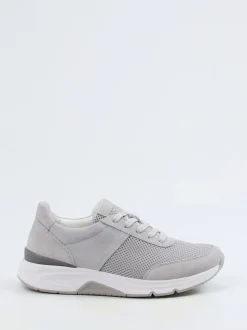 Gabor Comfort – Sneaker aus Velour/Textil hellgrau