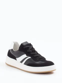 Gabor Comfort – Sneaker aus Velours- und Glattleder schwarz