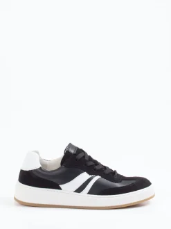 Gabor Comfort – Sneaker aus Velours- und Glattleder schwarz