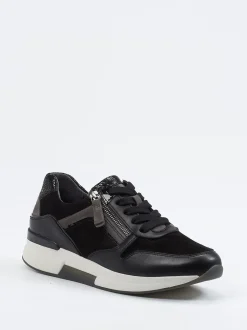 Gabor Comfort – Sneaker aus Veloursleder schwarz