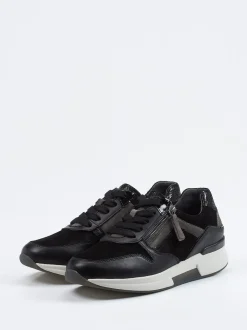Gabor Comfort – Sneaker aus Veloursleder schwarz