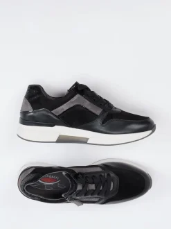 Gabor Comfort – Sneaker aus Veloursleder schwarz