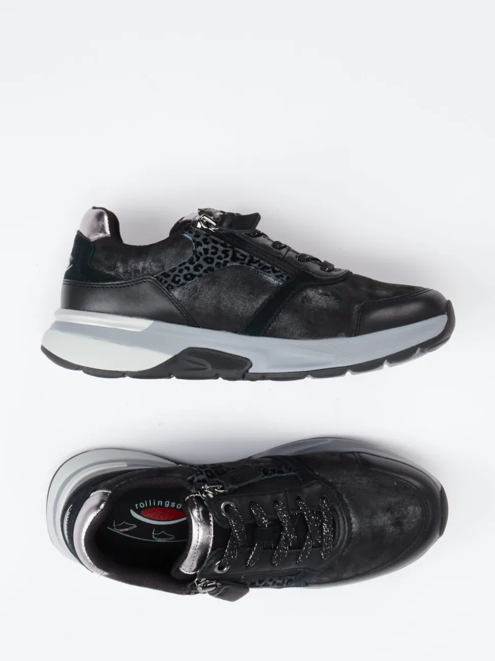 Gabor Comfort – Sneaker aus Stretch mit Animal-Print