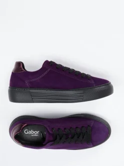 Gabor Comfort – Sneaker aus Veloursleder Violett