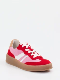 Gabor Comfort – Sneaker aus Veloursleder in Rot