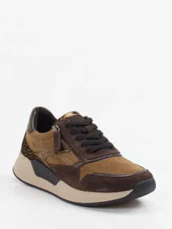 Gabor Comfort – Sneaker aus Veloursleder cognacbraun