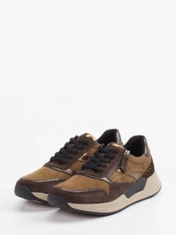 Gabor Comfort – Sneaker aus Veloursleder cognacbraun