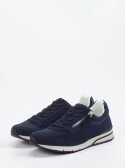 Gabor Comfort – Sneaker aus Veloursleder und Mesh Blau