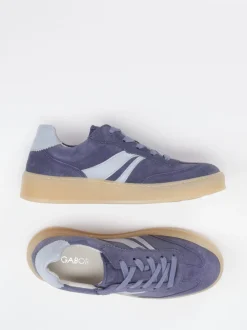 Gabor Comfort – Sneaker aus Veloursleder blaugrau